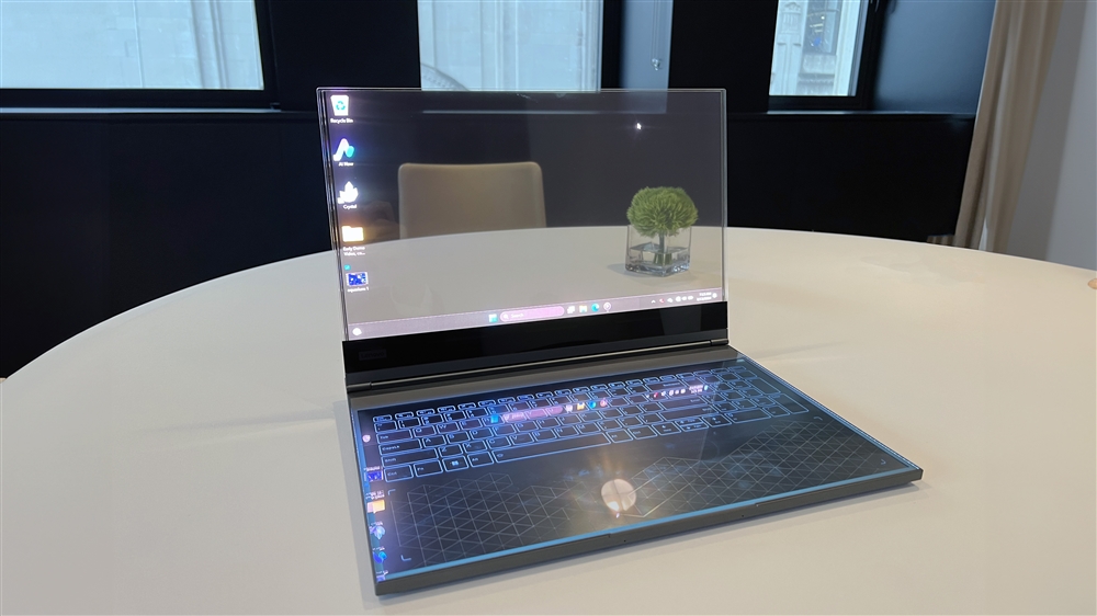 image about - lenovo prototypes the future: thinkbook transparent display laptop